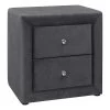 Monarch Specialties I 5607 Bedroom Accent, Nightstand, End, Side, Lamp, Storage Drawer, Bedroom, Upholstered, Velvet, Grey, Transitional