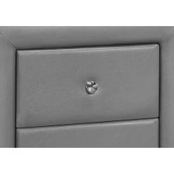 Monarch Specialties I 5602 Bedroom Accent, Nightstand, End, Side, Lamp, Storage Drawer, Bedroom, Upholstered, Pu Leather Look, Grey, Transitional -Bedroom Furniture Shop 07bb0961c65547e9978f610b780e215a