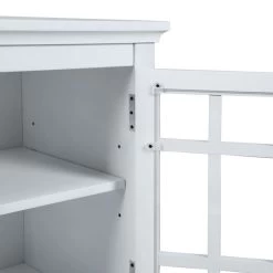 Bedroom Small Bedside Table/Night Stand With Open Door Storage Compartments, White White -Bedroom Furniture Shop 09894f37537c467aa67aea3fb83efce6