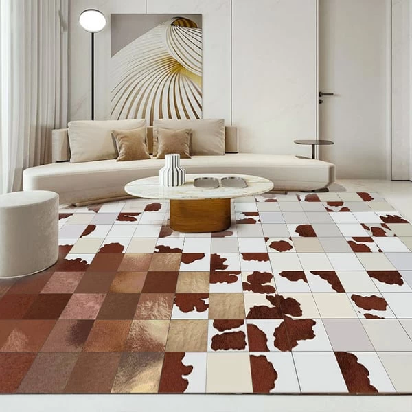 3' X 5' Modern Checkered Area Rug Geometric Decorative Carpet For Living Room Bedroom 5 3' X 5' Modern Checkered Area Rug Geometric Decorative Carpet For Living Room Bedroom - Image 3