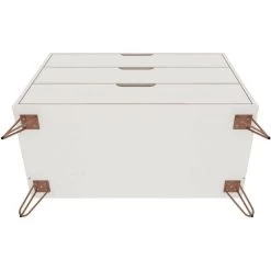 QuikFurn Modern Bedroom Scandinavian Style 3-Drawer Dresser In Off-White Natural Finish White Natural -Bedroom Furniture Shop 0be02026d5cf47b08f657aa7e396c3c4