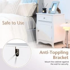 Hivago Nightstand With Drawer Cabinet And Curved Legs For Bedroom -Bedroom Furniture Shop 0c3eed2e79b14733908ce080b013906f