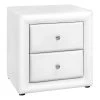 Monarch Specialties I 5600 Bedroom Accent, Nightstand, End, Side, Lamp, Storage Drawer, Bedroom, Upholstered, Pu Leather Look, White, Transitional -Bedroom Furniture Shop 0e183b48f4e344ebbcc0ca1d4d2c4449