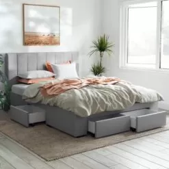 Ormond Fabric Bed Frame With Four Storage Drawers