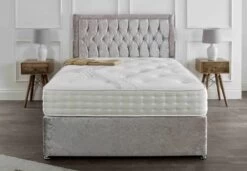 Divan Set Upholstered In Crushed Velvet Material – Matching Headboard & Choice Of Mattress -Bedroom Furniture Shop 1 2 600x416 1