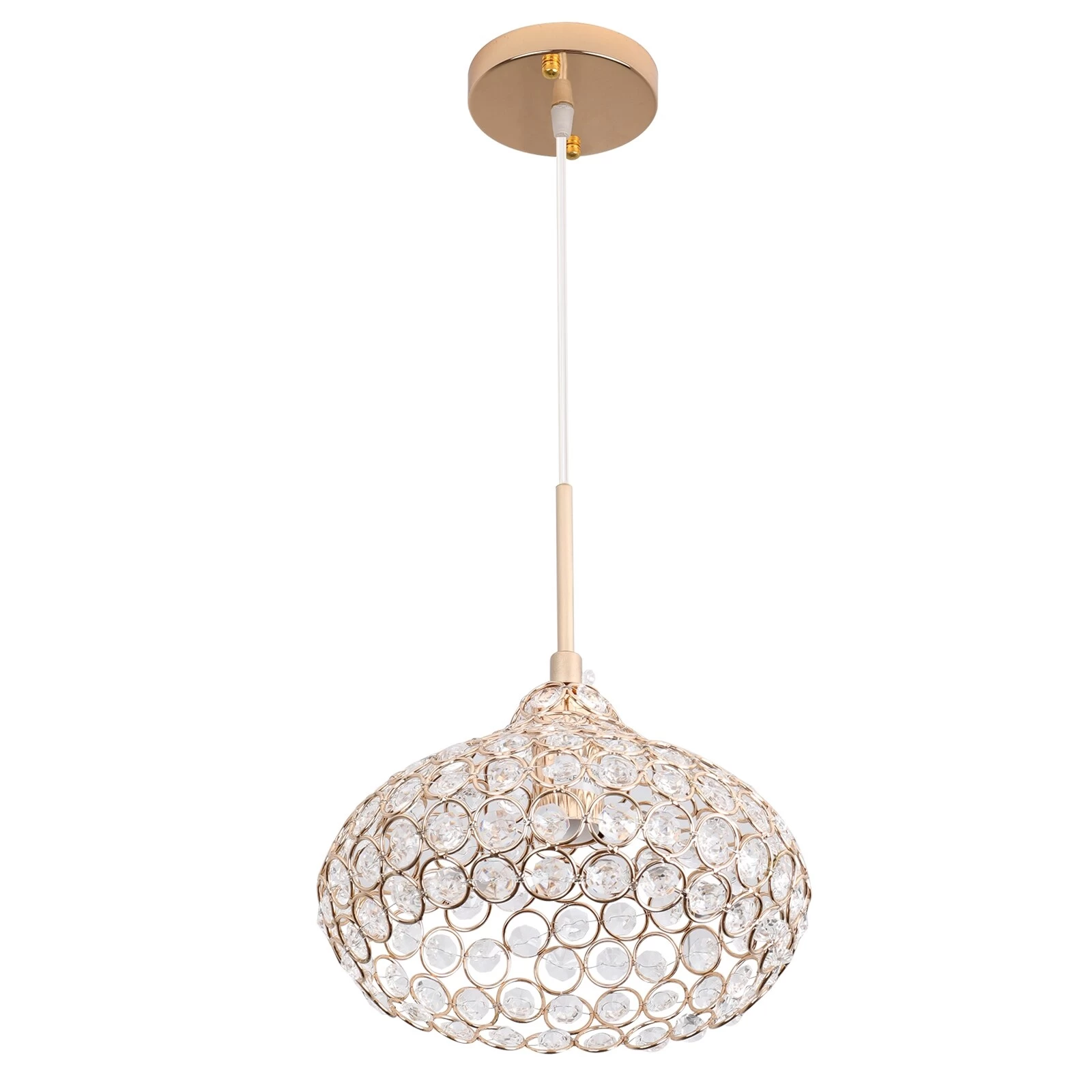 1-Light Crystal Ceiling Pendant Light Fixture For Dining Room Bedroom - 7.1x7.1" Lampshade 18 1-Light Crystal Ceiling Pendant Light Fixture For Dining Room Bedroom - 7.1x7.1" Lampshade - Image 16