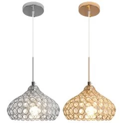 1-Light Crystal Ceiling Pendant Light Fixture For Dining Room Bedroom - 7.1x7.1" Lampshade 24 1-Light Crystal Ceiling Pendant Light Fixture For Dining Room Bedroom - 7.1x7.1" Lampshade -Bedroom Furniture Shop 1 Light Crystal Ceiling Pendant Light Fixture for Dining Room Bedroom 2