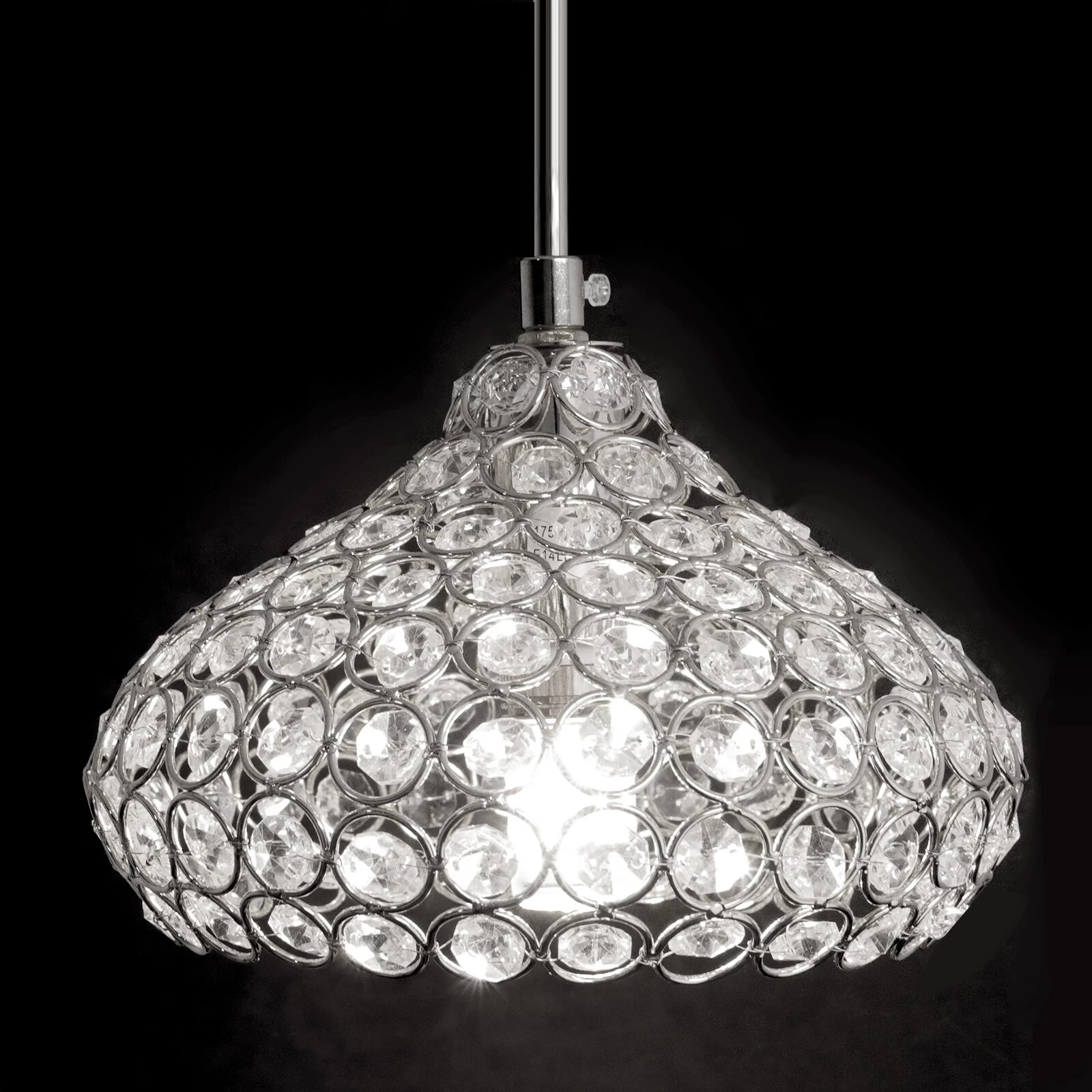 1-Light Crystal Ceiling Pendant Light Fixture For Dining Room Bedroom - 7.1x7.1" Lampshade 11 1-Light Crystal Ceiling Pendant Light Fixture For Dining Room Bedroom - 7.1x7.1" Lampshade - Image 9