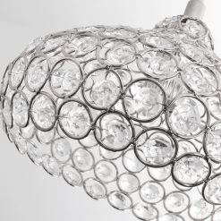 1-Light Crystal Ceiling Pendant Light Fixture For Dining Room Bedroom - 7.1x7.1" Lampshade 31 1-Light Crystal Ceiling Pendant Light Fixture For Dining Room Bedroom - 7.1x7.1" Lampshade -Bedroom Furniture Shop 1 Light Crystal Ceiling Pendant Light Fixture for Dining Room Bedroom 9