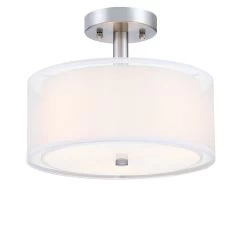 11.81 In 3-Light Modern Semi Flush Mount Ceiling Light Fixture With Fabric Shade For Bedroom, Living Room, Kitchen, Hallway,E26 9 11.81 In 3-Light Modern Semi Flush Mount Ceiling Light Fixture With Fabric Shade For Bedroom, Living Room, Kitchen, Hallway,E26 -Bedroom Furniture Shop 11.81 in 3 Light Modern Semi Flush Mount Ceiling Light Fixture with Fabric Shade for Bedroom2C Living Room2C Kitchen2C Hallway2CE26 2