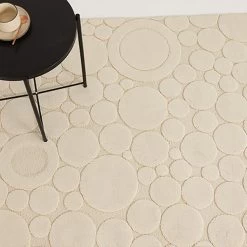 3' X 5' Modern Cream Textured Area Rug Embossed Bubble Rug For Living Room Bedroom -Bedroom Furniture Shop 128cb5e3783de96fb3a098bbfbbd89c2