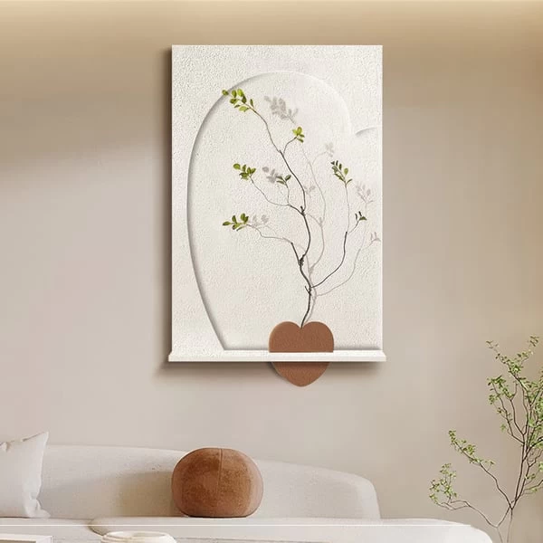 3D Abstract 27.6" Japandi Wall Art Sculpture Decor With Shelf & Vase Living Room Bedroom 3 3D Abstract 27.6" Japandi Wall Art Sculpture Decor With Shelf & Vase Living Room Bedroom
