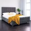 Charcoal Renata Cube Fabric Upholstered Bed Frame -Bedroom Furniture Shop 1361 1 600x600 1