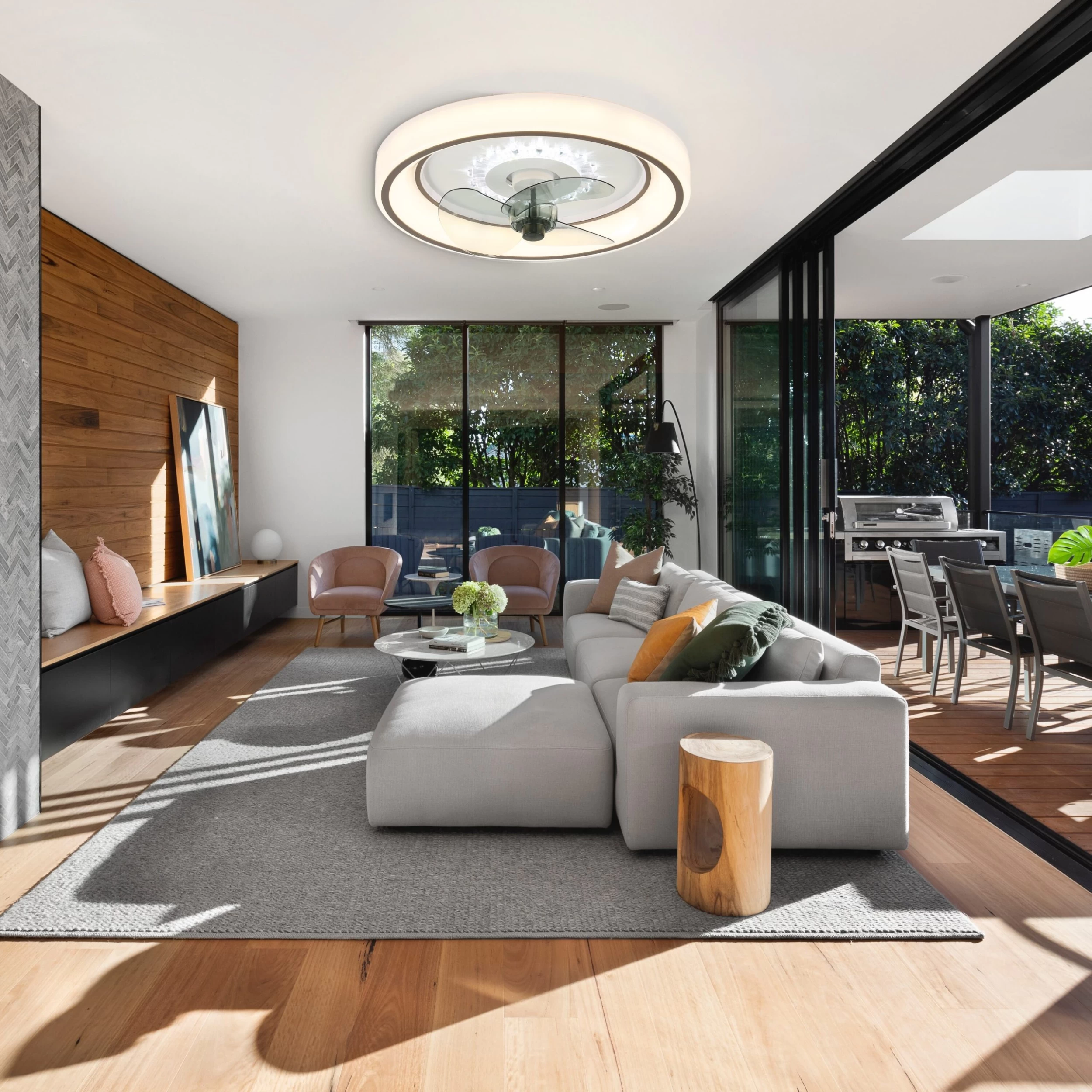 18" Flush Mount Ceiling Fan App Control Bedroom Ceiling Fan With LED Kit Included 3 Color Temperature 6 Fan Speed - 18.5 5 18" Flush Mount Ceiling Fan App Control Bedroom Ceiling Fan With LED Kit Included 3 Color Temperature 6 Fan Speed - 18.5 - Image 3