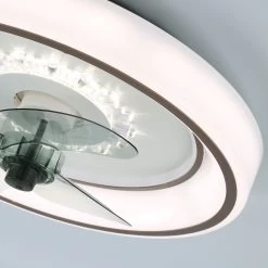 18" Flush Mount Ceiling Fan App Control Bedroom Ceiling Fan With LED Kit Included 3 Color Temperature 6 Fan Speed - 18.5