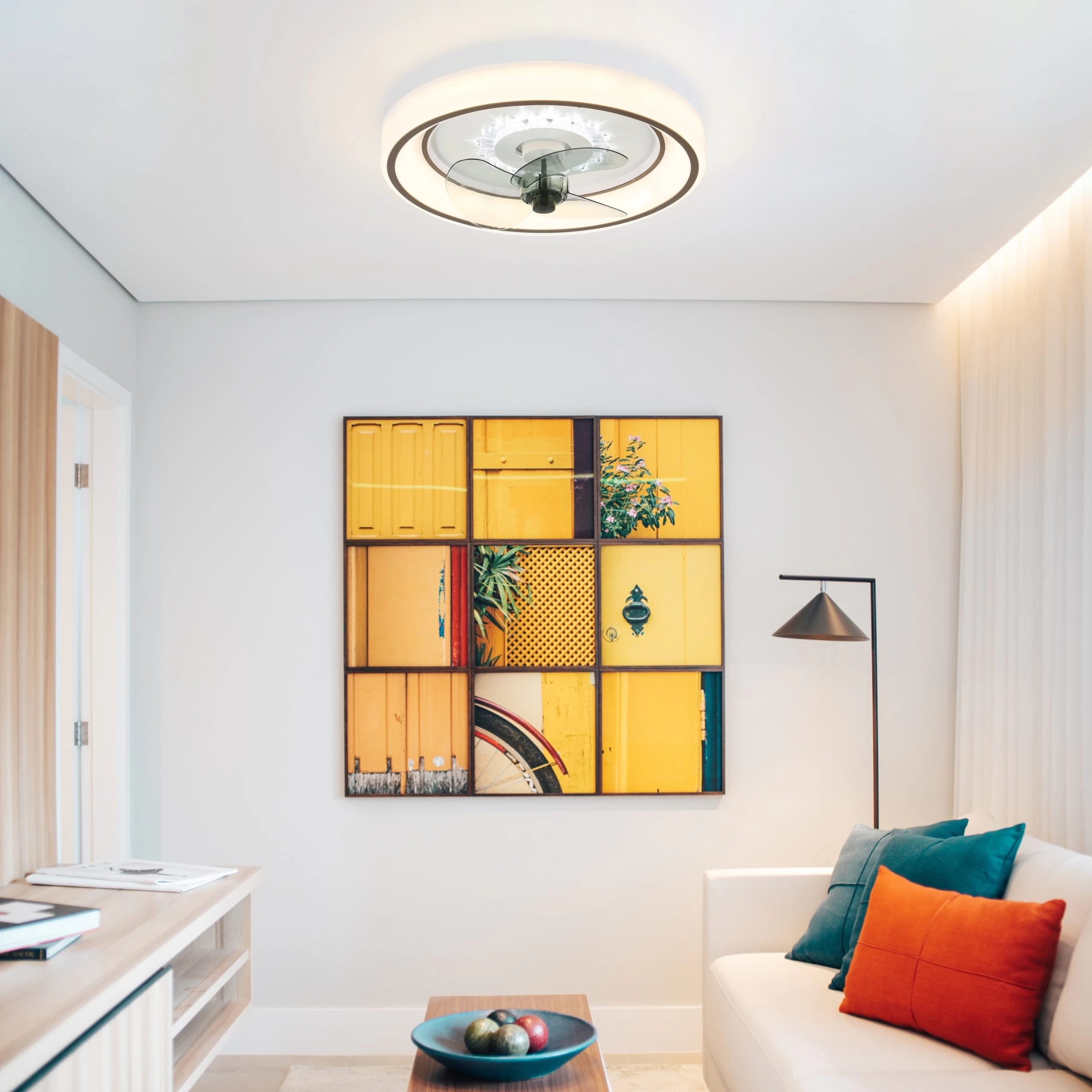 18" Flush Mount Ceiling Fan App Control Bedroom Ceiling Fan With LED Kit Included 3 Color Temperature 6 Fan Speed - 18.5 8 18" Flush Mount Ceiling Fan App Control Bedroom Ceiling Fan With LED Kit Included 3 Color Temperature 6 Fan Speed - 18.5 - Image 6