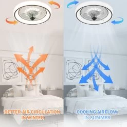 18" Flush Mount Ceiling Fan App Control Bedroom Ceiling Fan With LED Kit Included 3 Color Temperature 6 Fan Speed - 18.5 18 18" Flush Mount Ceiling Fan App Control Bedroom Ceiling Fan With LED Kit Included 3 Color Temperature 6 Fan Speed - 18.5 -Bedroom Furniture Shop 18E2809D Flush Mount Ceiling Fan App Control Bedroom Ceiling Fan with LED Kit Included 3 Color Temperature 6 Fan Speed 6