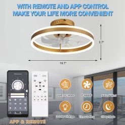 19.7" Modern App Control Remote Control Ceiling Fan Dimming Light Kit Included Bedroom Ceiling Fan With 3 Color Tones 6 Speed -Bedroom Furniture Shop 19.7E2809D Modern App Control Remote Control Ceiling Fan Dimming Light Kit Included Bedroom Ceiling Fan with 3 color tones 6 Speed 13