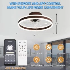 19.7" Modern App Control Remote Control Ceiling Fan Dimming Light Kit Included Bedroom Ceiling Fan With 3 Color Tones 6 Speed -Bedroom Furniture Shop 19.7E2809D Modern App Control Remote Control Ceiling Fan Dimming Light Kit Included Bedroom Ceiling Fan with 3 color tones 6 Speed 4