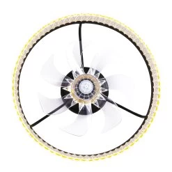 19.9" Crystal Flush Mount Ceiling Fan App Control Remote Control 6 Fan Speed 3 Light Tones With Dimming Function For Bedroom