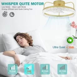 19.9" Crystal Flush Mount Ceiling Fan App Control Remote Control 6 Fan Speed 3 Light Tones With Dimming Function For Bedroom -Bedroom Furniture Shop 19.9E2809D Crystal Flush Mount Ceiling Fan App Control Remote Control 6 Fan Speed 3 Light Tones with Dimming function for Bedroom 6