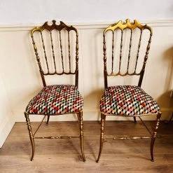 1960s Italian Brass Chairs, Hollywood Regency Style, Couple Pair Of Golden Brass Romantic Boudoir Chair, Bedroom Chairs -Bedroom Furniture Shop 1960s italian brass chairs hollywood regency style couple pair of golden brass romantic boudoir chair bedroom chairs sku64453412 0 3