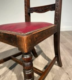 19th Century Pair Of Carved Bedroom Chairs / Hall Chairs In Oak -Bedroom Furniture Shop 19th century pair of carved bedroom chairs hall chairs in oak sku30728336 0 3