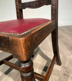 19th Century Pair Of Carved Bedroom Chairs / Hall Chairs In Oak -Bedroom Furniture Shop 19th century pair of carved bedroom chairs hall chairs in oak sku30728336 0 7