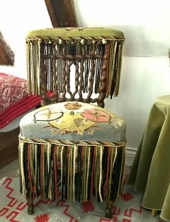 Unknown 19th Century Tapestry Bedroom Chair
