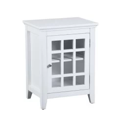 Bedroom Small Bedside Table/Night Stand With Open Door Storage Compartments, White White -Bedroom Furniture Shop 1b407475da2540329b3c9bd126453574