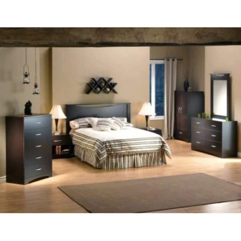 QuikFurn Modern 6-Drawer Bedroom Dresser In Chocolate Wood Finish Dark Brown 5 QuikFurn Modern 6-Drawer Bedroom Dresser In Chocolate Wood Finish Dark Brown - Image 3