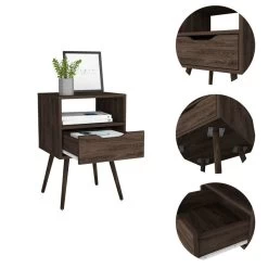 Homezia Modern Dark Walnut Bedroom Nightstand -Bedroom Furniture Shop 1df09c897cef4bb184ba9fbcb40219e7