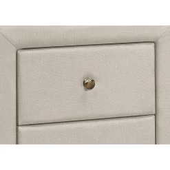 Monarch Specialties I 5605 Bedroom Accent, Nightstand, End, Side, Lamp, Storage Drawer, Bedroom, Upholstered, Linen Look, Beige, Transitional -Bedroom Furniture Shop 1f6e96a9e0134a72a3f5b4d6c5c85d11