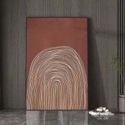 Modern Wall Decor For Living Room Bedroom Abstract Geometric Painting Art In Red & Gold -Bedroom Furniture Shop 1f7dd6020f0babb872cd51200695467b