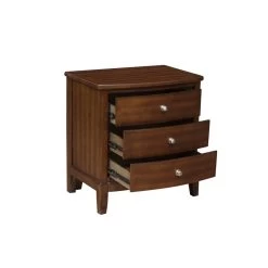 Dark Cherry Finish 1pc Nightstand Of 3x Drawers Satin Nickel Tone Knobs Transitional Style Bedroom Furniture -Bedroom Furniture Shop 1f9122935a7e4f33b2a1fb28b820ec78