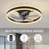 20 In. Black Low Profile Ceiling Fan With Light 6-Speed Flush Mount Ceiling Fan With App Smart Remote Control For Bedroom -Bedroom Furniture Shop 20 in. Black Low Profile Ceiling Fan with Light 6 Speed Flush Mount Ceiling Fan with App Smart Remote Control for Bedroom