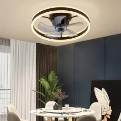 20 In. Black Low Profile Ceiling Fan With Light 6-Speed Flush Mount Ceiling Fan With App Smart Remote Control For Bedroom -Bedroom Furniture Shop 20 in. Black Low Profile Ceiling Fan with Light 6 Speed Flush Mount Ceiling Fan with App Smart Remote Control for Bedroom 6