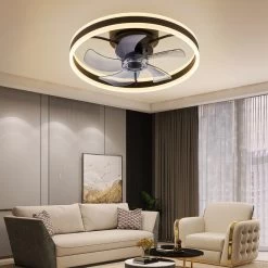 20 In. Black Low Profile Ceiling Fan With Light 6-Speed Flush Mount Ceiling Fan With App Smart Remote Control For Bedroom -Bedroom Furniture Shop 20 in. Black Low Profile Ceiling Fan with Light 6 Speed Flush Mount Ceiling Fan with App Smart Remote Control for Bedroom 8