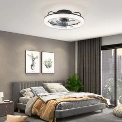 20 In. Black Modern Ceiling Fan With Light Low Profile LED Dimmable Indoor Flush Mount Ceiling Fan With Remote For Bedroom 29 20 In. Black Modern Ceiling Fan With Light Low Profile LED Dimmable Indoor Flush Mount Ceiling Fan With Remote For Bedroom -Bedroom Furniture Shop 20 in. Black Modern Ceiling Fan with Light Low Profile LED Dimmable Indoor Flush Mount Ceiling Fan with Remote for Bedroom 4