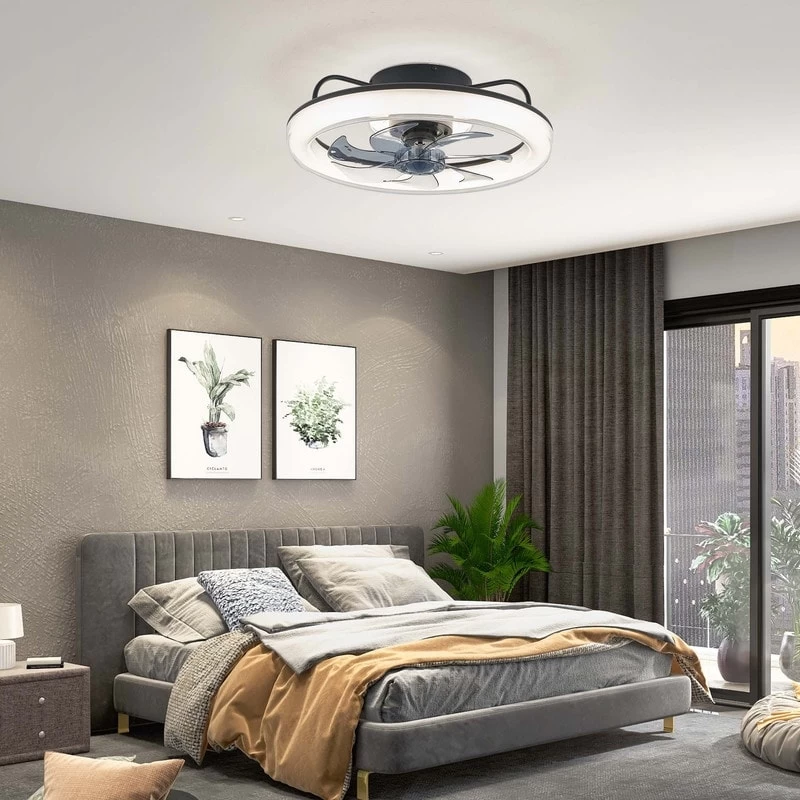 20 In. Black Modern Ceiling Fan With Light Low Profile LED Dimmable Indoor Flush Mount Ceiling Fan With Remote For Bedroom 16 20 In. Black Modern Ceiling Fan With Light Low Profile LED Dimmable Indoor Flush Mount Ceiling Fan With Remote For Bedroom - Image 14