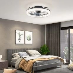 20 In. Black Modern Ceiling Fan With Light Low Profile LED Dimmable Indoor Flush Mount Ceiling Fan With Remote For Bedroom 20 20 In. Black Modern Ceiling Fan With Light Low Profile LED Dimmable Indoor Flush Mount Ceiling Fan With Remote For Bedroom -Bedroom Furniture Shop 20 in. Modern Ceiling Fan With Light and Remote Low Profile Black Indoor LED Flush Mount Ceiling Fan for Bedroom 3