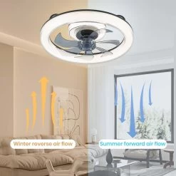20 In. Black Modern Ceiling Fan With Light Low Profile LED Dimmable Indoor Flush Mount Ceiling Fan With Remote For Bedroom 25 20 In. Black Modern Ceiling Fan With Light Low Profile LED Dimmable Indoor Flush Mount Ceiling Fan With Remote For Bedroom -Bedroom Furniture Shop 20 in. Modern Ceiling Fan With Light and Remote Low Profile Black Indoor LED Flush Mount Ceiling Fan for Bedroom 8