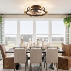 20 In. Modern Farmhouse Flush Mount Ceiling Fan Light With Remote Black 6-Light LED Low Profile Ceiling Fan For Bedroom -Bedroom Furniture Shop 20 in. Modern Farmhouse Flush mount Ceiling Fan Light with Remote Black 6 Light LED Low Profile Ceiling Fan for Bedroom 1