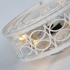 20" Vintage Cream White Caged Light Ceiling Fan, Flush Mount Drum Shaped Classic Ceiling Fan For Bedroom -Bedroom Furniture Shop 2022 Low Profile Vantage Cream White Caged Light With Ceiling Fan2C Flush Mount Drum Shaped Ceiling Fan2C Remote Control 5