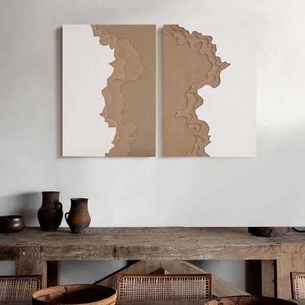 2 Pieces 27.6" Modern 3D Abstract Rectangle Wave Wall Decor Art Living Room Bedroom 7 2 Pieces 27.6" Modern 3D Abstract Rectangle Wave Wall Decor Art Living Room Bedroom - Image 5