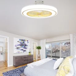 21" White Modern Ceiling Fan LED Kit Included App Control Ceiling Fan For Bedroom Living Room 3 Light Tone 6 Fan Speed - 21.9" 11 21" White Modern Ceiling Fan LED Kit Included App Control Ceiling Fan For Bedroom Living Room 3 Light Tone 6 Fan Speed - 21.9" -Bedroom Furniture Shop 2122 White Modern Ceiling Fan LED Kit Included App Control Ceiling Fan for Bedroom Living Room 3 Light Tone 6 Fan Speed 2