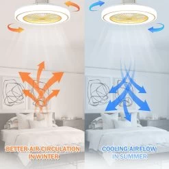 21" White Modern Ceiling Fan LED Kit Included App Control Ceiling Fan For Bedroom Living Room 3 Light Tone 6 Fan Speed - 21.9" 13 21" White Modern Ceiling Fan LED Kit Included App Control Ceiling Fan For Bedroom Living Room 3 Light Tone 6 Fan Speed - 21.9" -Bedroom Furniture Shop 2122 White Modern Ceiling Fan LED Kit Included App Control Ceiling Fan for Bedroom Living Room 3 Light Tone 6 Fan Speed 4