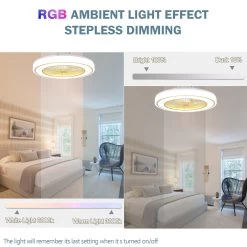 21" White Modern Ceiling Fan LED Kit Included App Control Ceiling Fan For Bedroom Living Room 3 Light Tone 6 Fan Speed - 21.9" 15 21" White Modern Ceiling Fan LED Kit Included App Control Ceiling Fan For Bedroom Living Room 3 Light Tone 6 Fan Speed - 21.9" -Bedroom Furniture Shop 2122 White Modern Ceiling Fan LED Kit Included App Control Ceiling Fan for Bedroom Living Room 3 Light Tone 6 Fan Speed 6