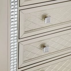 Glamorous Style Bedroom Furniture 1pc Nightstand Of 2x Drawers Champagne Finish Acrylic Crystals Trim Modern Home Furniture Champagne -Bedroom Furniture Shop 21e604820a3b4eff8694d6f4b01d718a