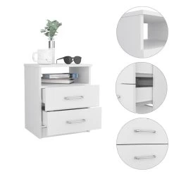 Homezia Modern And Stylish White Particle Bedroom Nightstand -Bedroom Furniture Shop 231d4be71de04d7e99fd6826b2341ac0